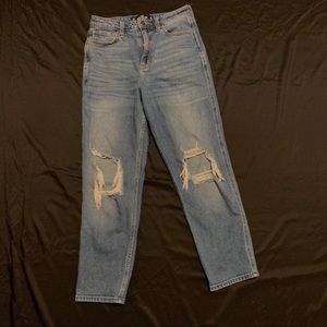 HOLLISTER ULTRA HIGH RISE MOM JEANS BLUE SIZE 7